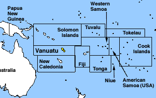 Map of Fiji and Surrounding Area