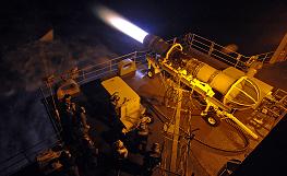 An engine from an F/A-18C Hornet is taken to full afterburner (Click for large picture)