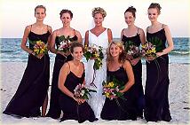 Bride and Bridesmaids with Flowers