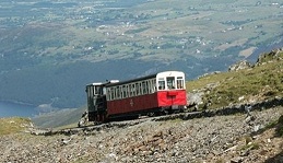 Tram carrying Volunteers in Snowdonia, Nortn Wales, UK (Click for Web Site)