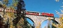 Train on Viaduct in Switzerland